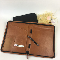 Maletín portatarjetas para hombre de negocios de cuero de lujo, bolso portadocumentos vintage con cremallera