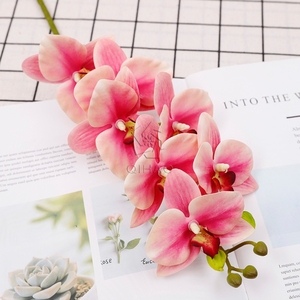 QiHao Reale <span class=keywords><strong>di</strong></span> Tocco 7 Teste In Lattice Artificiale Fiore <span class=keywords><strong>di</strong></span> <span class=keywords><strong>Orchidea</strong></span> Guangzhou per la Decorazione - Product Image 2