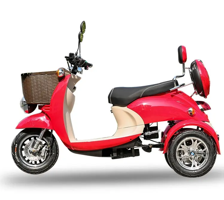 1000W 60V 3 tekerlekli ucuz elektrikli 2 koltuk hareketlilik e scooter yetişkin üç tekerlekli bisiklet