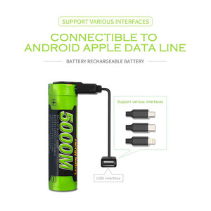 Rechargeable USB 18650 battery <strong>3</strong>,7 V 3500 mAh continued USB rechargeable batteries - Product Image 3