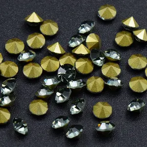 Black diamond crystal point bottom rhinestones for shoes accessories