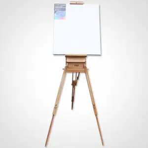 Bahasa Perancis Kuda-kuda Kayu Sketsa Box Portable Artis Tripod Pelukis Kuda-kuda Lukisan Easel