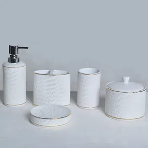 5 шт. белый керамический набор принадлежностей для ванной комнаты из Пномпеня