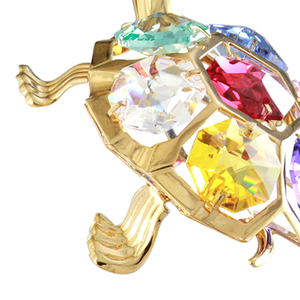 คริสตัลคราฟต์ รูปปั้นเต่าชุบทอง ประดับคริสตัลเจียระไนแบบบริลเลียนต์ งานศิลปะพื้นบ้าน ของตกแต่งบ้านสไตล์ยุโรป ของสะสมงานศิลปะ - Product Image 3