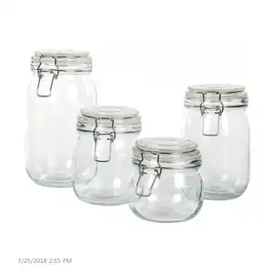 Multifunctional Glass Airtight Sealed Canister, Cheap Food Safety Glass Jar Clip, Round Shaped Apothecary Jar With Lid