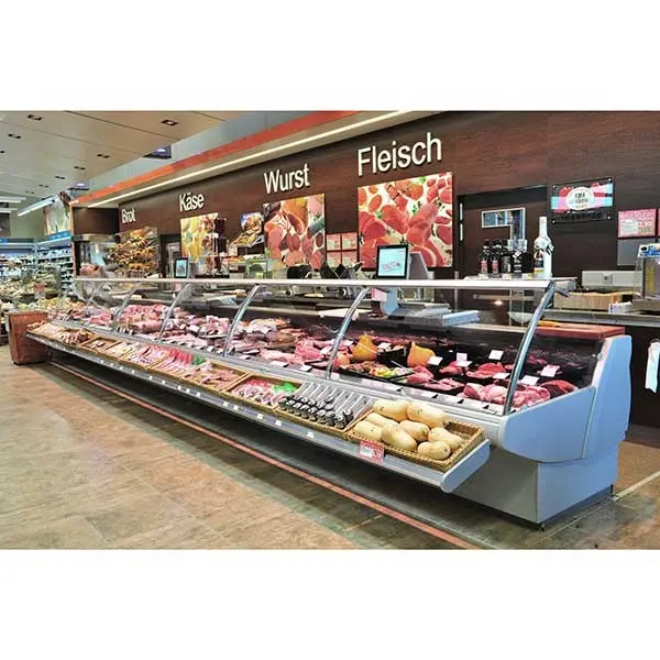 Refrigerador abierto comercial para supermercado, Enfriador de carne, refrigerador comercial para el mercado de Oriente Medio