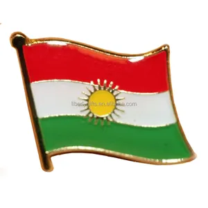 사용자 지정 국가 플래그 인쇄 핀 금속 Kurdistan 플래그 옷깃 핀 배지 빈 플래그 핀