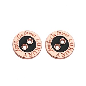 亜鉛合金製ゴールデンブランドロゴカスタムデザイナー金属2 2穴ボタン衣類用 - Product Image 6