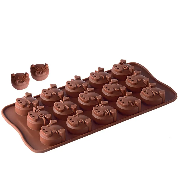 Stampi per maialini divertenti Silicone per fare sapone caramelle fondente strumenti per cioccolato stampi da forno a forma di animale