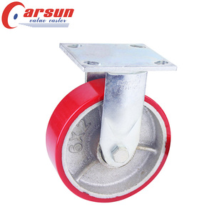 Ultra Heavy Duty Industrie rollen Aluminium kern Polyurethan räder mit Seiten bremse Stahlblech rollen OEM anpassbar - Product Image 5