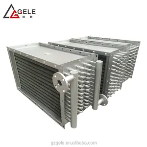 Stainless Steel Bersirip Kumparan Uap Air Cooled Radiator Penukar panas untuk Menyelesaikan Pengaturan Mesin Tekstil