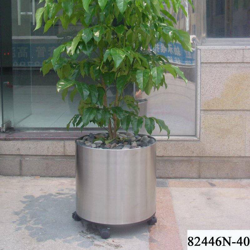 Haute qualité semences fer carré pot de fleur Avec roues poussé