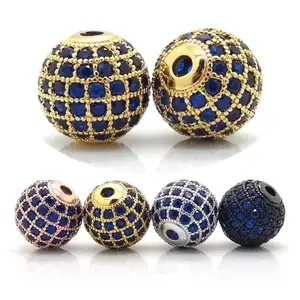 Accessoires de mode cz mirco pavent la boule, pave diamant spacer perles résultats de bijoux composants