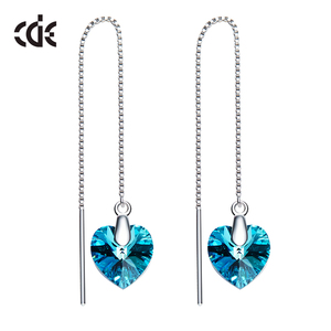 Gioielli In <span class=keywords><strong>Argento</strong></span> Sterling 925 del Filetto di Modo Appeso <span class=keywords><strong>Orecchini</strong></span> Lunghi - Product Image 1