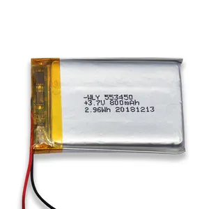 Giấy Chứng Nhận Pin Lithium Với Dây PCB 553450 3.7V 1000Mah Cho Đèn Pha