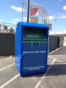 Cubo de basura de Metal galvanizado, caja de almacenamiento plegable para uso público de hierro de acero plano al aire libre, ropa impermeable, reciclaje de donación - Product Image 4