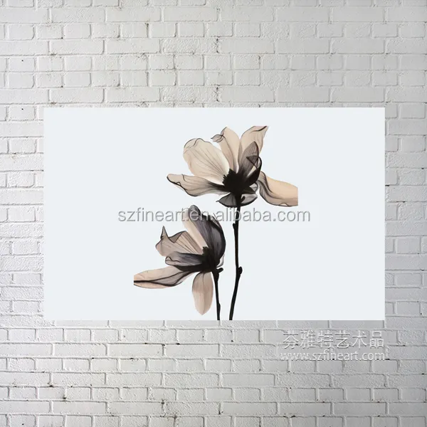 Pintura artística de flores feita à mão, design de flor, pintura de tecido com óleo em tela
