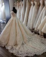 Robe de mariée arabe en dentelle, robe de bal bouffante, épaules dénudées, de luxe, dubaï, pour femmes, 2019