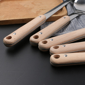 <span class=keywords><strong>Juego</strong></span> <span class=keywords><strong>de</strong></span> Utensilios <span class=keywords><strong>de</strong></span> Cocina con Mango <span class=keywords><strong>de</strong></span> Madera, Cucharón <span class=keywords><strong>de</strong></span> <span class=keywords><strong>Acero</strong></span> <span class=keywords><strong>Inoxidable</strong></span> - Product Image 5