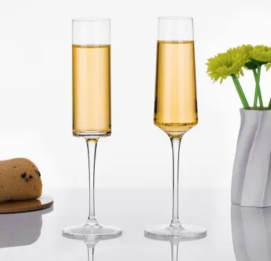 Flauta recta de champán de cristal sin plomo para boda, 270ml, 9oz, venta al por mayor