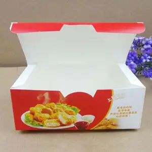 Özelleştirilmiş boyutu tek kullanımlık gıda kağıt yemek kabı Take Away kızarmış tavuk karton konteynerler dezenfekte sıhhi kağıt kutuları