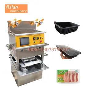 vacuum fresh fruit tray sealer/plastic meat container box packing machine/vegetable clamshell sealing machine with nitrogen