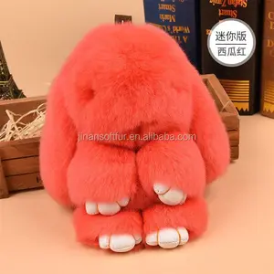 Cute Bunny Cell Phone Accessories Real Rabbit Fur Keychain