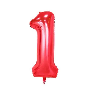 FESTIVA Decoración de fiesta Globos de helio Gran calidad Gran dígito Mylar Globos de números rojos de 40 pulgadas