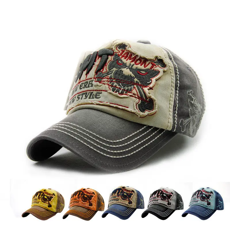 2017 nieuwe mode hoge kwaliteit custom mix kleuren sport schedel stijl mens cowboy cap
