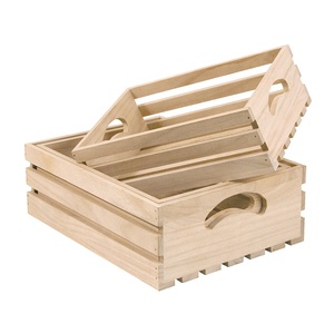 Onafgewerkte Houtkleurige Kratten Kunnen Worden Geverfd Voor Kleine Kratten Opbergdozen Hout Krat - Product Image 1