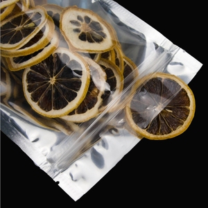Hersteller <span class=keywords><strong>Gold</strong></span> Silber Stand Up Einseitige transparente Lebensmittel verpackungs tasche mit Reiß verschluss Aluminium Trocken frucht Snack Verpackungs beutel
