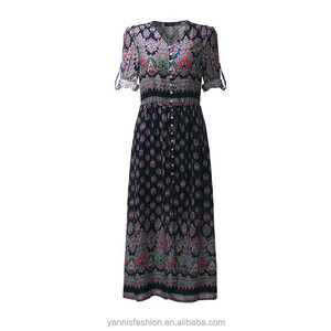 <span class=keywords><strong>Robe</strong></span> longue bohème florale pour femme, taille S-5XL, <span class=keywords><strong>robe</strong></span> d'été de plage, <span class=keywords><strong>robe</strong></span> décontractée sexy à col en V, <span class=keywords><strong>robe</strong></span> de fête en mousseline de soie, <span class=keywords><strong>robe</strong></span> longue pour les vacances - Product Image 5
