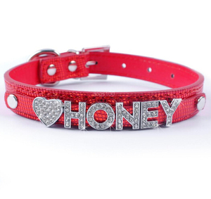 Thả bán buôn tùy chỉnh tên DIY Da Cat Dog collars Nhà cung cấp - Product Image 1