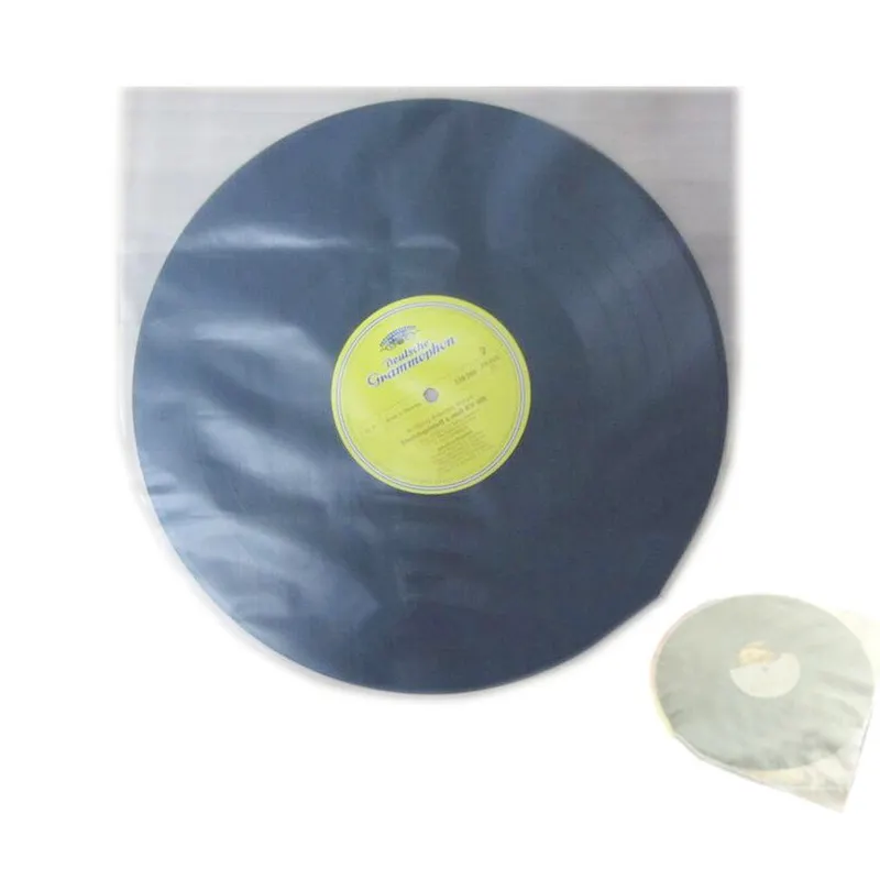 Tek kullanımlık şeffaf fotoğraf albümü CD iç kollu plastik ldpe kapak vinil kayıtlar için özel logo ile