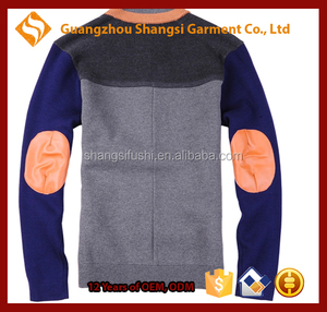 Guangzhou hombres con estilo divisa del brazo elbow patch <span class=keywords><strong>cardigan</strong></span> sweater cuello de la chaqueta de manga larga - Product Image 2