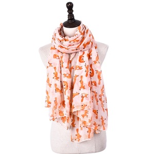 Chal de <span class=keywords><strong>Mujer</strong></span> con Diseño de Moda Cenrui, Estampado de Zorro, <span class=keywords><strong>Jersey</strong></span> de Viscosa - Product Image 5