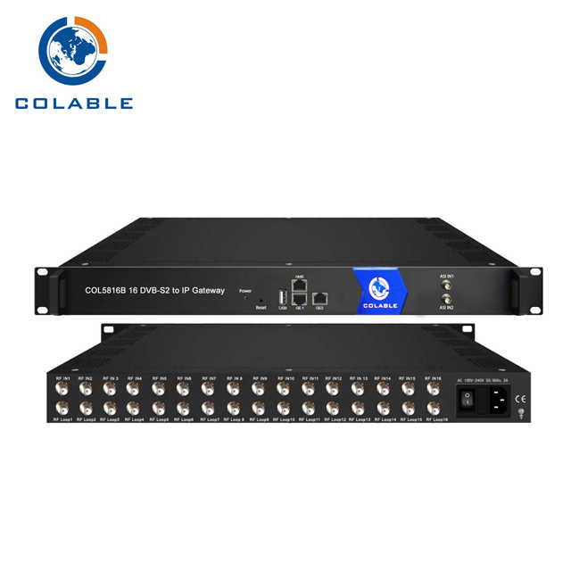 TV Broadcasting Equipment 16 CH DVB-S2 ATSC ISDB DVB-C DVB T Tuner to SPTS IP TV Gateway COL5816B