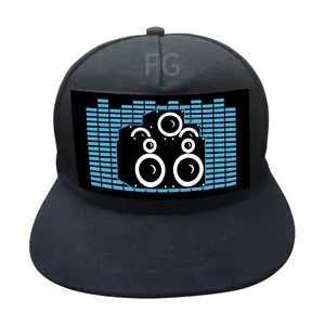 EL Cap Wireless Custom Light Up EL Hat /Sound Activated wireless led Cap/el flashing t Cap with inverter for party