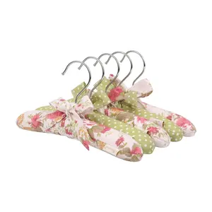 Bloemen Quartz Roze Closet Hangers voor Baby Kleding Satijn Gewatteerde Hanger