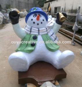 Escultura de Resina de Tamaño Real, Decoración Navideña de Fibra de Vidrio, Muñeco de Nieve de Dibujos Animados en Oferta, Decoración para Jardín, Patio, Escena Familiar - Product Image 2