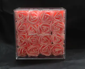 Прозрачная Съемная коробка с 16 отверстиями, акриловая коробка для цветов с выдвижным ящиком, сохраненная коробка для цветов, роскошная акриловая коробка для цветов с розовыми розами