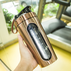 Secoueur de protéines spécial en acier inoxydable, avec boule shaker de protéines personnalisé avec fenêtre en tritan transparent - Product Image 2