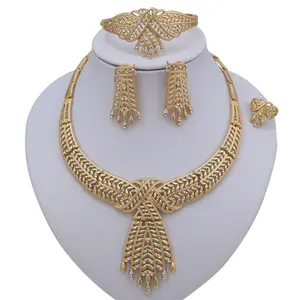 Yulaili Đồ Trang Sức Nhà Sản Xuất 2019 Nigeria Wedding Phi Hạt Pha Lê Bridal Trang Sức Set Rhinestone Ethiopia Đồ Trang Sức