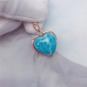 Natural <strong>Larimar</strong> Charm Pendant 18k Gold <strong>Jewelry</strong> Heart Shape <strong>Jewelry</strong> for Girls Handmade Birthstone <strong>Jewelry</strong> - Product Image 5