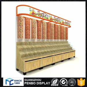 China fabricante tienda de supermercado acrílico caramelo de madera estante de exhibición para la venta