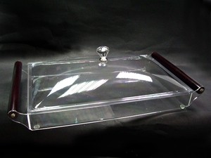 Mesa de cocina respetuosa con el medio ambiente para fiestas Caja de galletas de plástico acrílico dividida transparente simple con tapa - Product Image 5