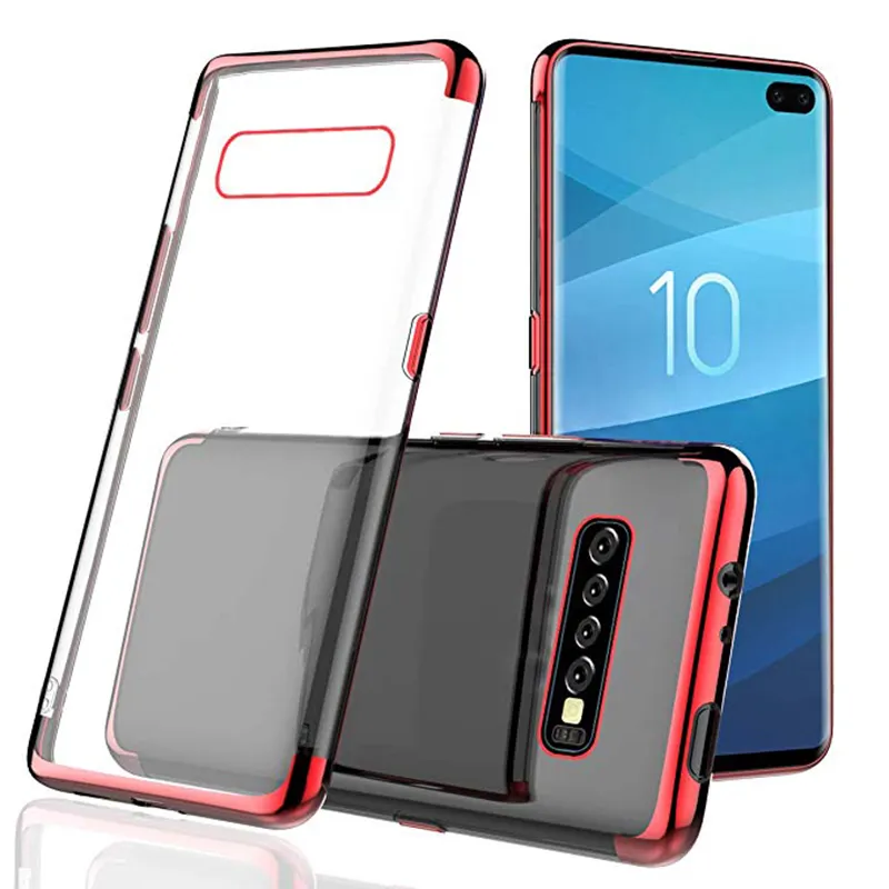 Ốp TPU Mạ Điện Trong Suốt Cho Samsung S10 Plus Ốp Trong Suốt Cho Samsung Galaxy S10 S23 S22 Ultra Phụ Kiện Điện Thoại Di Động