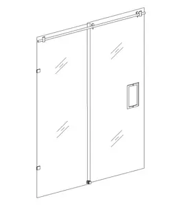 Custom Design 10 Mm Frameless 2 Panel Black Bifold Bathroom Screen Single Sliding Glass Shower Doors