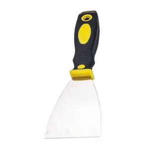 Raspador de tinta de aço inoxidável 4 ", punho de borracha, faca de massinha