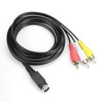 Câble AV plat S-Vidéo mâle vers mâle 10 broches DIN vers 3 RCA, blindage tressé nickelé, longueur personnalisée 1M, noir